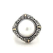 Sterling Silver & 18k Yellow Gold Mabe Pearl Fashion Ring