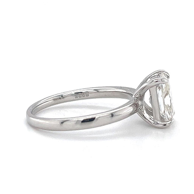 Sterling Silver Radiant Cut Moissanite Solitaire Ring
