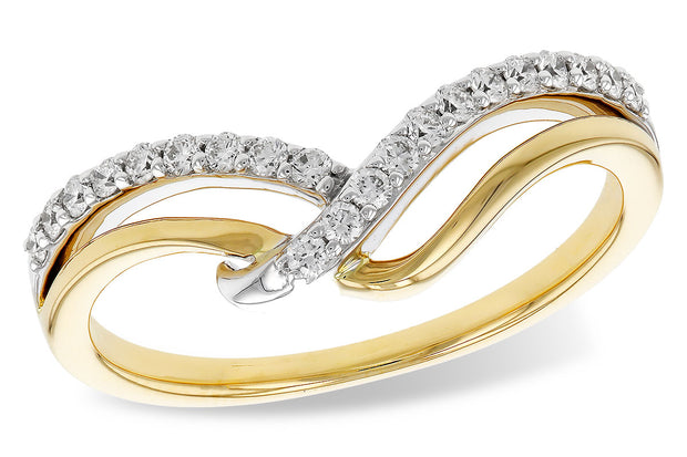 14k Two Tone Gold Free Form Inspired Diamond Wedding Band by Allison Kaufman