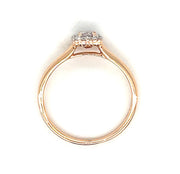 18k Rose Gold Fancy Light Pink Color Diamond Halo Ring
