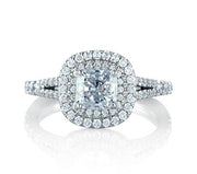 18k White Gold Classic Double Halo Diamond Engagement Ring by A. JAFFE