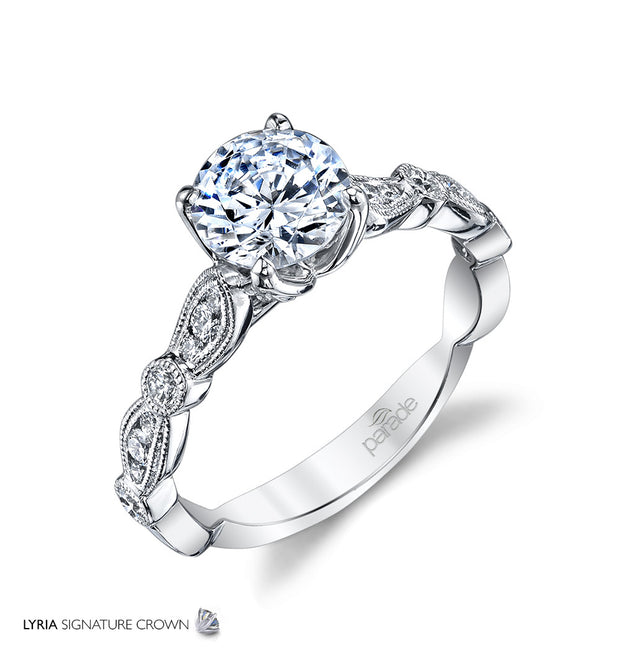 18k White Gold Antique Inspired Diamond Engagement Ring by Parade Designs