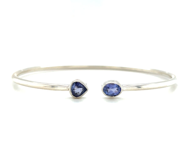 Sterling Silver Tanzanite Bangle Bracelet