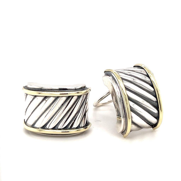 Pre-owned David Yurman Cable Style Sterling Silver Earrings