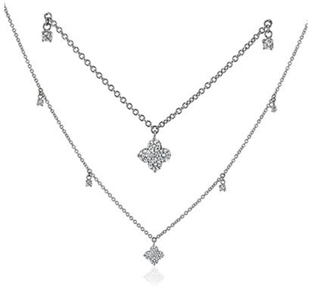 14k White Gold Diamond Fashion Necklace by Zeghani