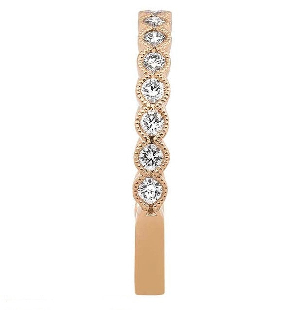 14k Rose Gold Diamond Bezel Bubble Band by Rego Designs