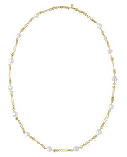 14k Yellow Gold Freshwater Pearl Tincup Necklace 30"
