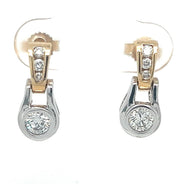 Pre-Owned 14k Two Tone Diamond Fashion Earrings