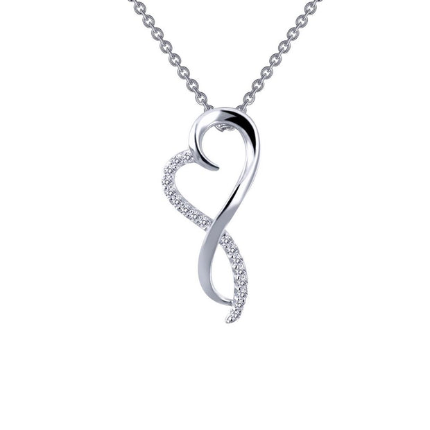 Sterling Silver & Simulated Diamond Infinity Heart Necklace by Lafonn