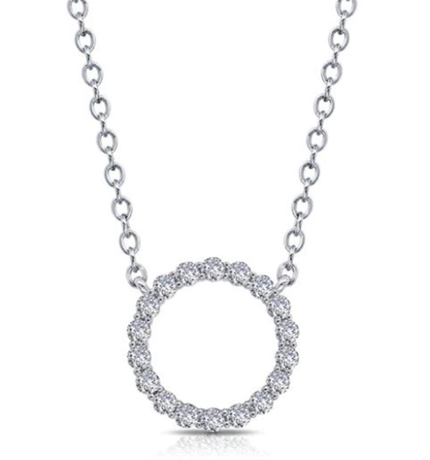 Sterling Silver & Simulated Diamond Open Circle Necklace by Lafonn