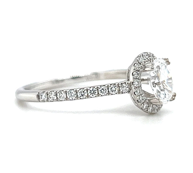14k White Gold Classic Oval Diamond Engagement Ring by Rego Designs