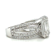 18k White Gold Mosaic Diamond Fashion Ring