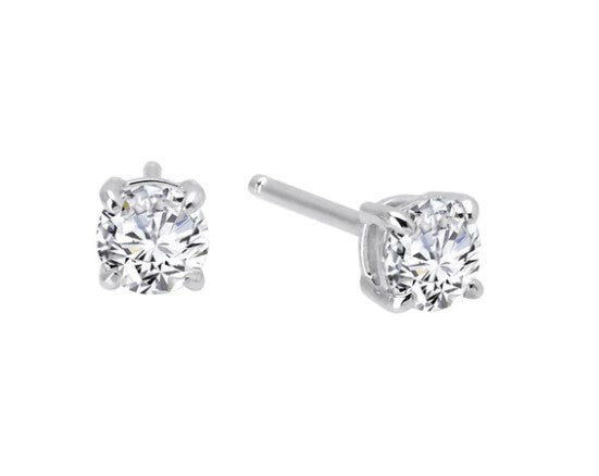 Sterling Silver .50 CTW Simulated Diamond Stud Earrings