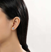 Sterling Silver Aquamarine Birthstone Stud Earrings by Lafonn