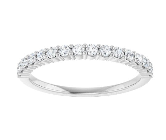 14k White Gold .33 CTW Shared Prong Set Diamond Wedding Band