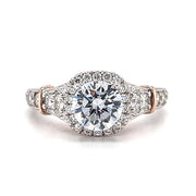 14k White & Rose Gold Diamond Semi Mount Engagment Ring