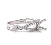 18k White Gold Infinity Inspired Diamond Engagement Ring