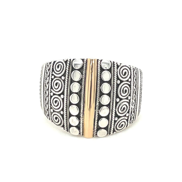 Sterling Silver & 18k Yellow Gold Accented Fashion Band