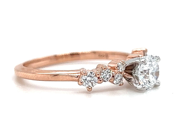 14k Rose & White Gold Diamond Engagement Ring by IJC