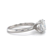 Sterling Silver Oval Cut Lab Created Moissanite Solitaire Ring