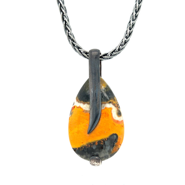 Sterling Silver Bumble Bee Jasper Pendant
