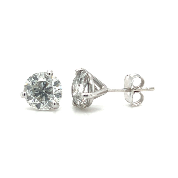 18k White Gold 2.97 CTW Diamond Stud Earrings