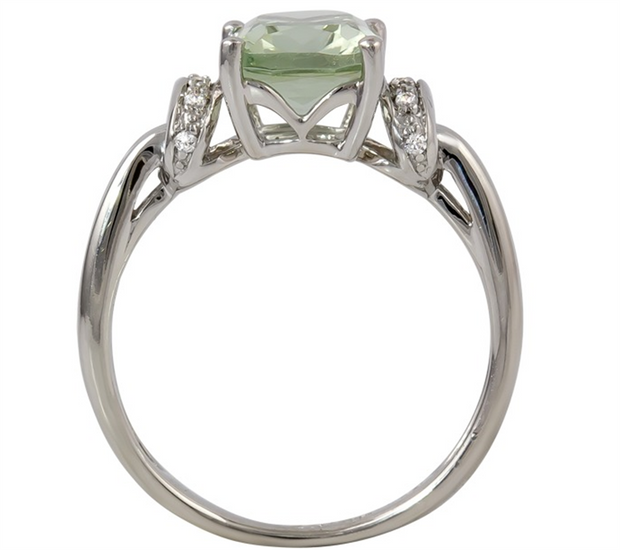 14k White Gold Prasiolite & Diamond Fashion Ring by Rego Designs