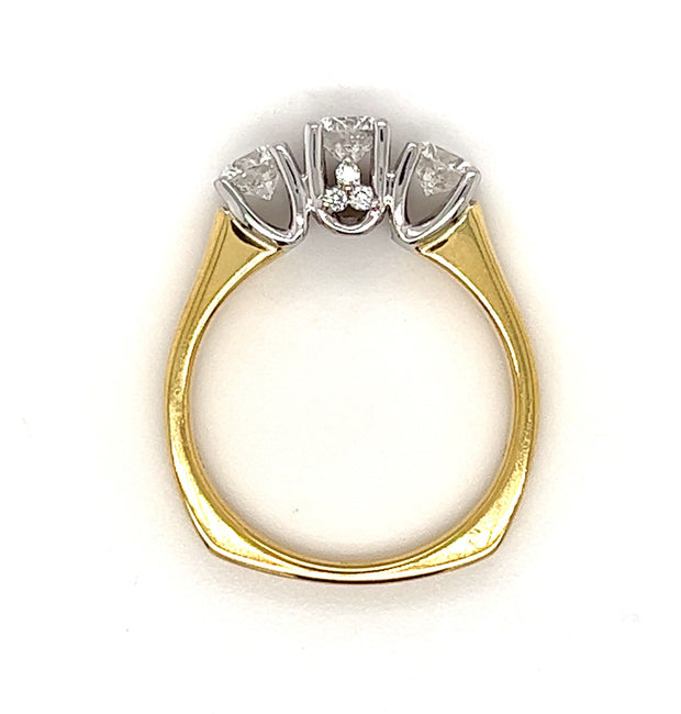 18k Gold Three Stone Diamond Engagement Ring by Star129