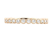 14k Rose Gold Diamond Bezel Bubble Band by Rego Designs
