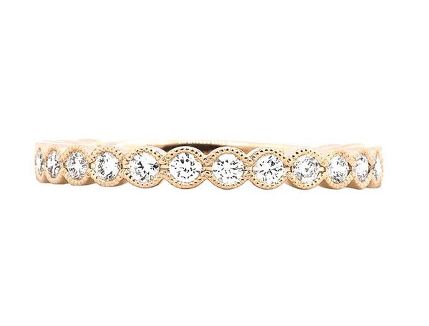14k Rose Gold Diamond Bezel Bubble Band by Rego Designs