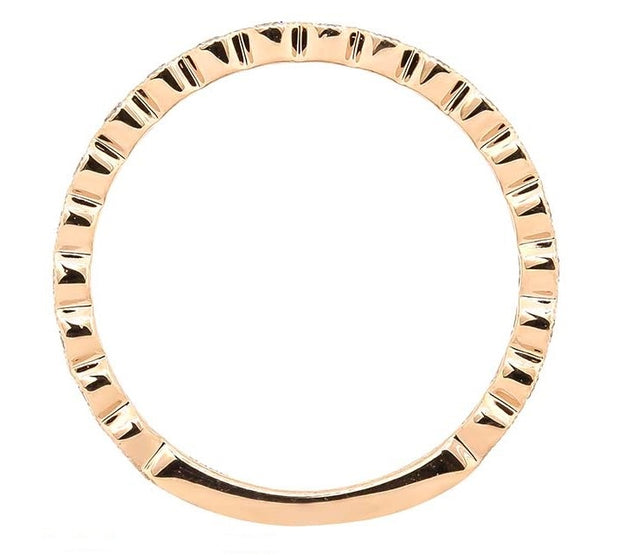14k Rose Gold Diamond Bezel Bubble Band by Rego Designs