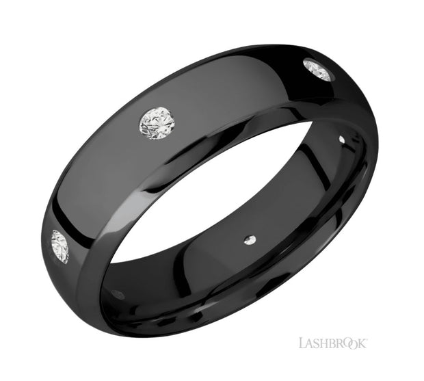 Zirconium Diamond Eternity Wedding Band by Lashbrook Designs