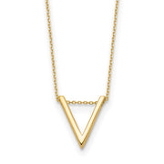 14k Yellow Gold V Shape Bar Fashion Necklace