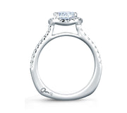 18K White Gold Diamond Semi-Mount Engagement Halo Ring by A.JAFFE