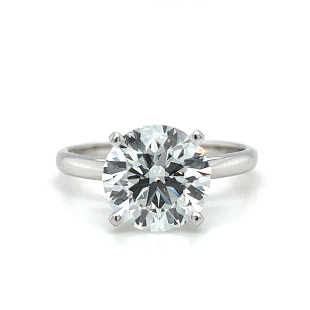 14k White Gold 3.00 CT Round Brilliant Lab Grown Diamond Solitaire Engagement Ring