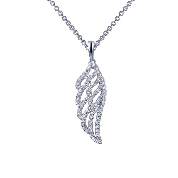 Sterling Silver & Simulated Diamond Angel Wing Necklace by Lafonn