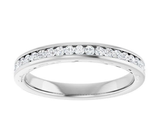 14k White Gold .50 CTW Channel Set Diamond Wedding Band