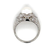 Pre-Owned Vintage Platinum Akoya Pearl & Diamond Ring