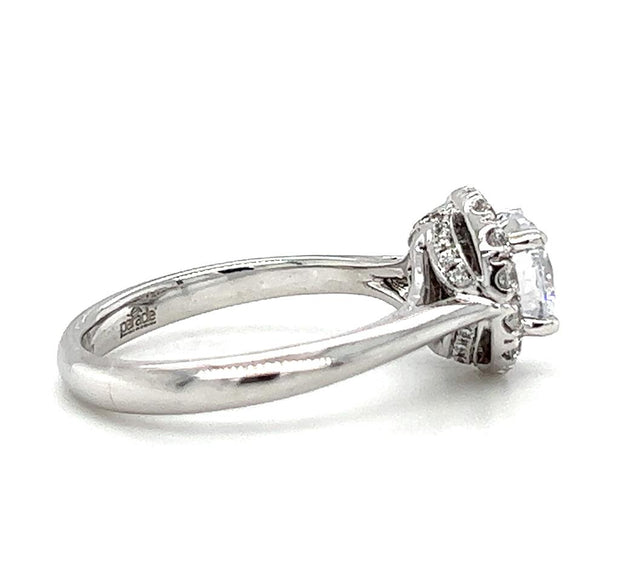 18k White Gold Classic Diamond Halo Engagement Ring by Parade Designs