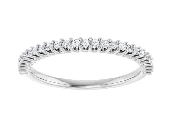 14k White Gold .20 CTW Prong Set Diamond Wedding Band