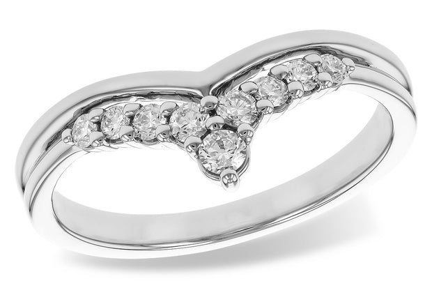 14k White Gold Diamond Chevron Wedding Band by Allison Kaufman