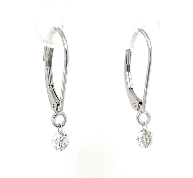 Pre-Owned 14k White Gold 'Dancing' Diamond Dangle Earrings