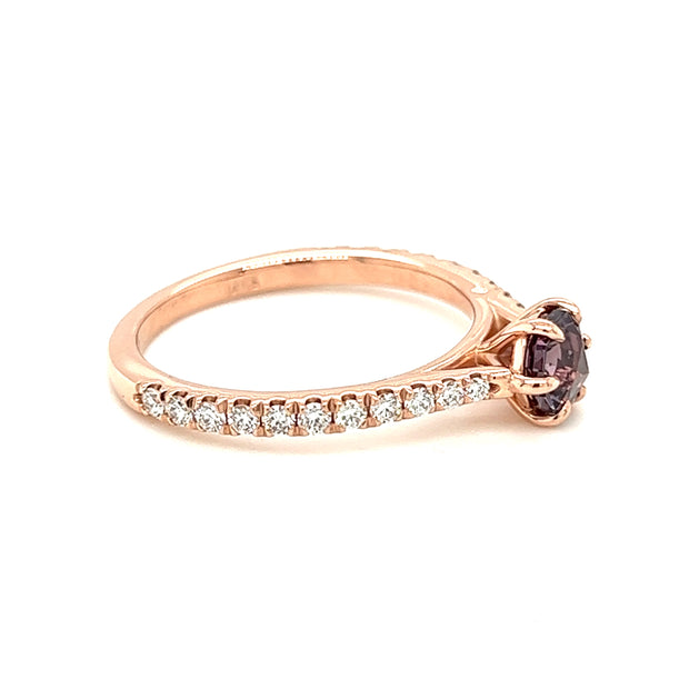 14k Rose Gold Spinel & Diamond Ring by IJC