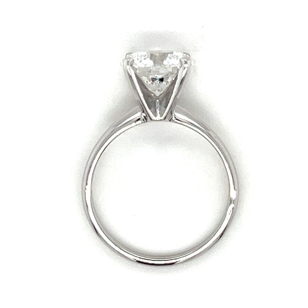 14k White Gold 3.00 CT Round Brilliant Lab Grown Diamond Solitaire Engagement Ring