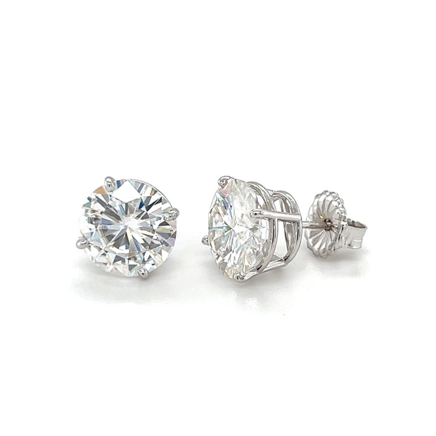 14k White Gold Moissanite Stud Earrings