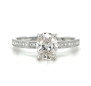 18k White Gold Oval Diamond Engagement Ring by IJC