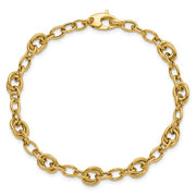 14k Yellow Gold Interlocking Circle Link Fashion Bracelet