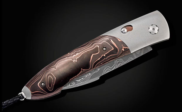 'Black Max' Titanium, Damascus Steel, and Carbon Fiber Pocket Knife by William Henry