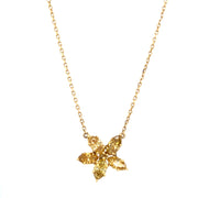 18k Two Tone Gold Fancy Color Diamond Flower Diamond By The Inch Necklace