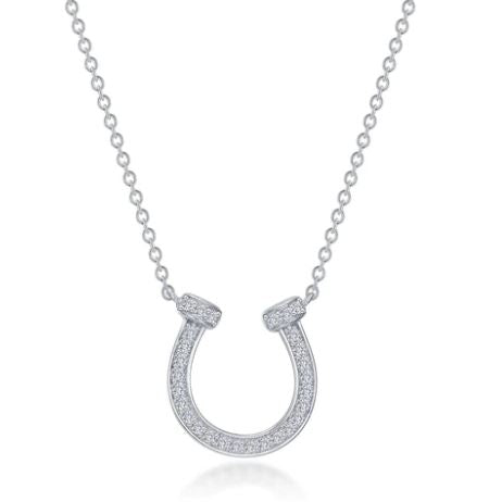 Sterling Silver & Simulated Diamond Pave Horseshoe Fashion Necklace by Lafonn